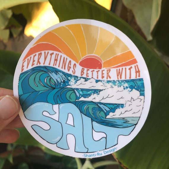 Everything s Better W Salt Retro Stickers Surf Sticker Surfer