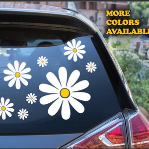 Daisy Decal Set of 14 / Hippie Flower Stickers Car Decals Flower Decals Hippie Decals for Hydro Flask Sticker Vinyl Sticker Decals for Car