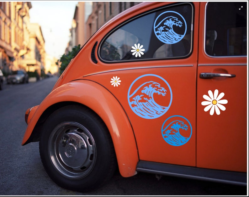 Ocean Wave Sticker Car Decals Surf Stickers Retro Bumper - Etsy