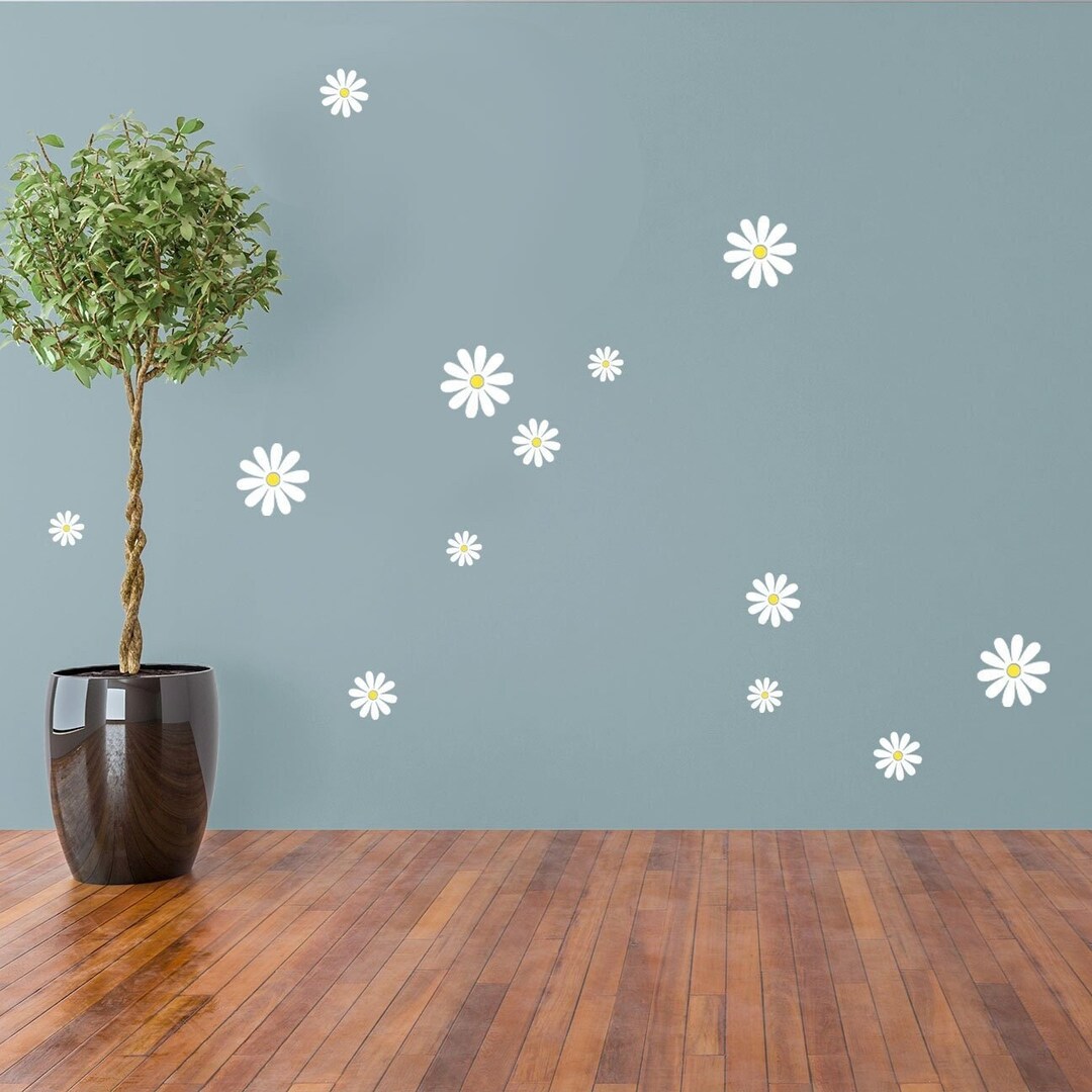 Daisy Wall Decal Set of 14 Removable Decals Daisy Decal Flower Stickers ...