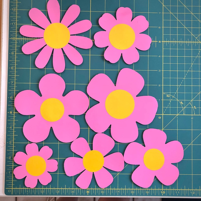 Flower Set of 7 Hippie Flower Car Removable Etsy