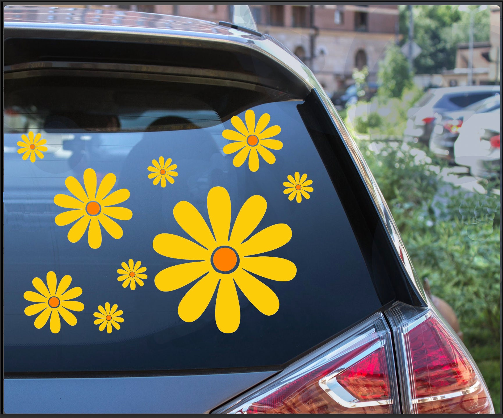 Daisy Decal Set of 14 / Hippie Flower Stickers Car Decals Flower