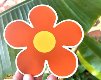 Daisy Flower Magnet for Car, Flower Car Magnet, Orange Flower Magnet, Magnetic Flower Decorations Car Accessories Removable Stickers for Car