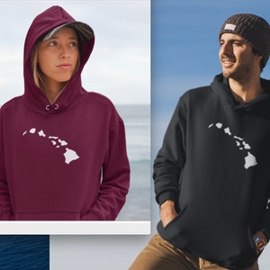 Hawaii Hoodie, Hawaiian Sweatshirt, Hawaiian Islands Unisex Sweatshirt, Mens Hawaii Sweatshirt Womens Hawaiian Hoodie Hawaiian Island Chain