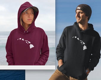 Hawaii Hoodie, Hawaiian Sweatshirt, Hawaiian Islands Unisex Sweatshirt, Mens Hawaii Sweatshirt Womens Hawaiian Hoodie Hawaiian Island Chain