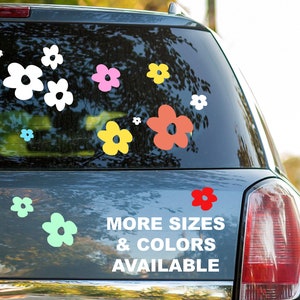 Flower Decal Set of 14/ Car Decals Hippie Car Decal Hippie Sticker Flower Sticker Sheet Car Stickers Holographic stickers Tumbler Stickers