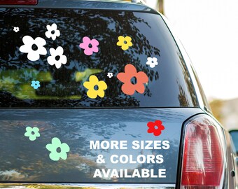 Flower Decal Set of 14/ Car Decals Hippie Car Decal Hippie Sticker Flower Sticker Sheet Car Stickers Holographic stickers Tumbler Stickers