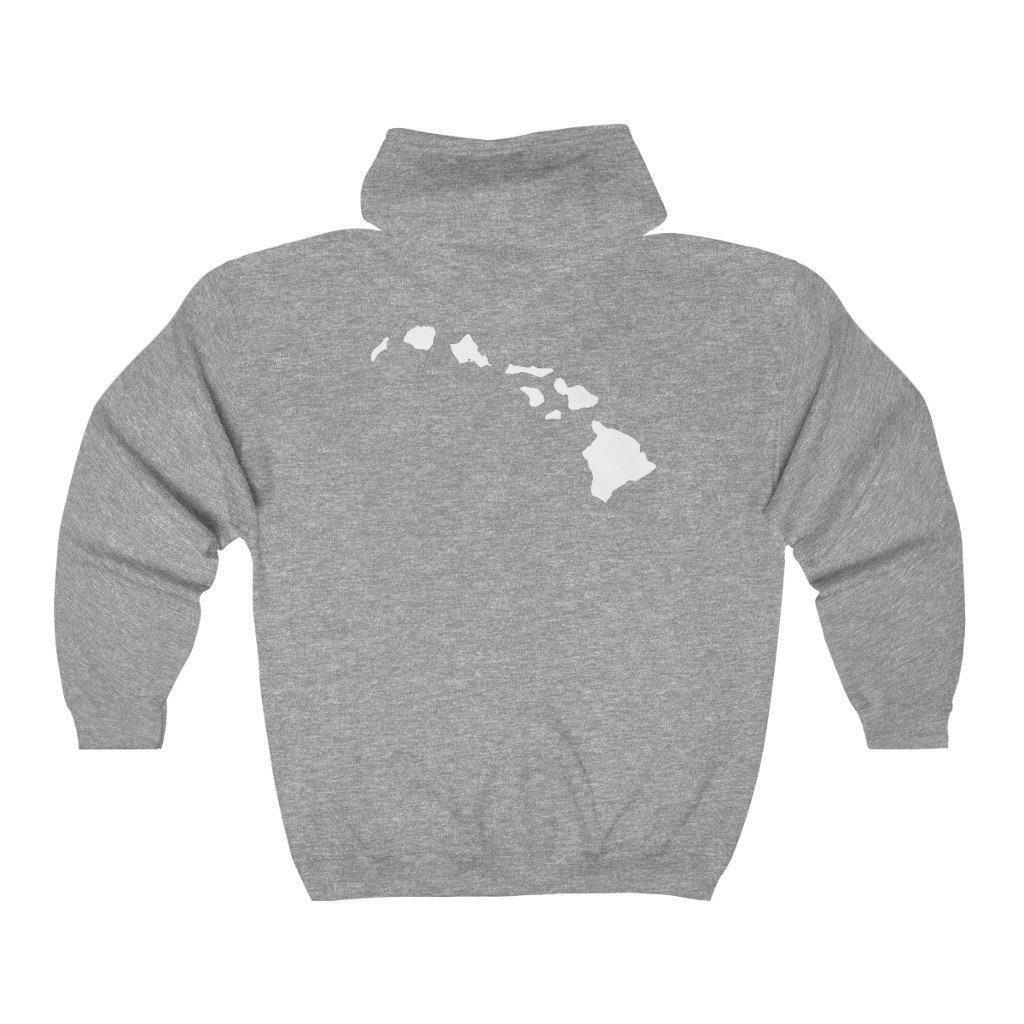 Vintage Hawaii Sweatshirt Hawaiian Islands Unisex Zip up Hoodie