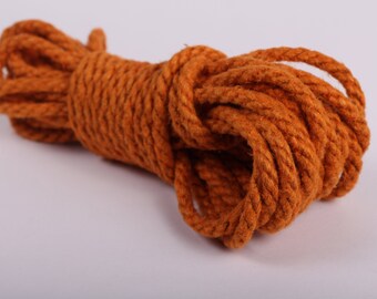 Orange Hemp Bondage Rope for Shibari / Kinbaku
