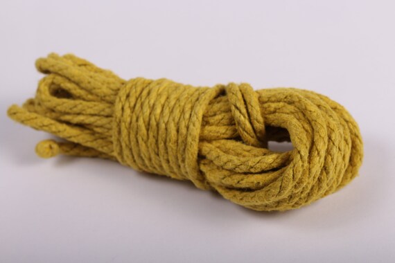 Yellow Hemp Bondage Rope for Shibari / Kinbaku