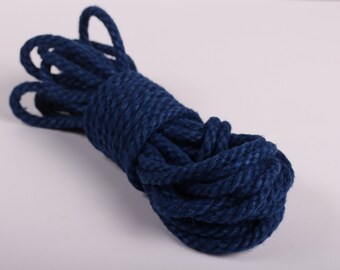 Blue Hemp Bondage Rope for Shibari / Kinbaku