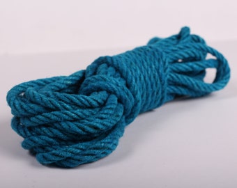 Turquoise Hemp Bondage Rope for Shibari / Kinbaku