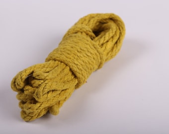 Yellow Hemp Bondage Rope for Shibari / Kinbaku