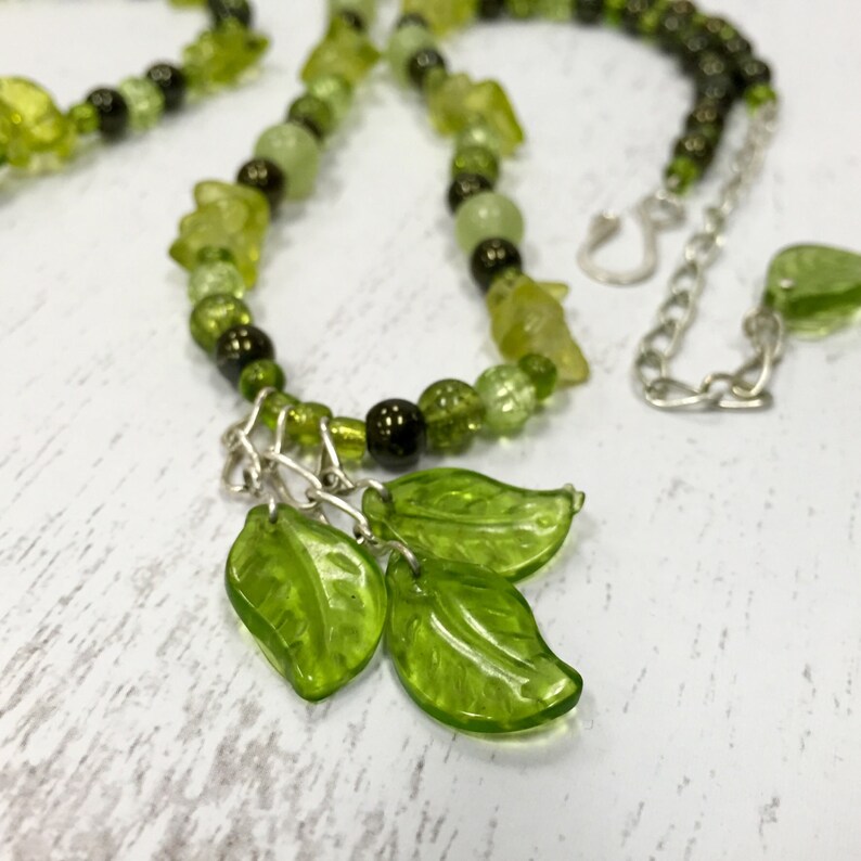 Green Leaves jewelry set beaded jewelry fashion accessories