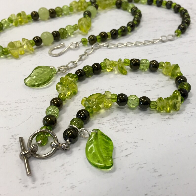 Green Leaves jewelry set beaded jewelry fashion accessories