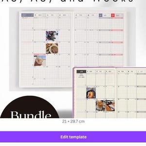 Hobonichi Monthly Photo Template Bundle Package for A6 Original, A5 Cousin, and Weeks image 7
