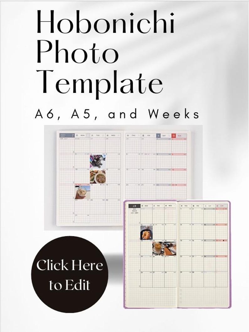 Hobonichi Monthly Photo Template Bundle Package for A6 Original, A5 Cousin, and Weeks image 6