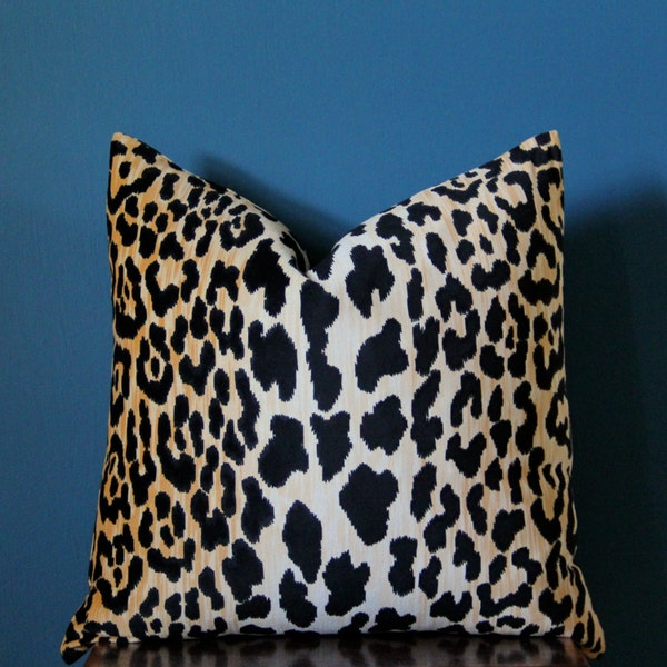 Leopard Samt Kissenbezug - Leopard Kissenbezug - Jamil Samt - Leopardenmuster Kissen - Animal Print Kissen - Animal Print Decor