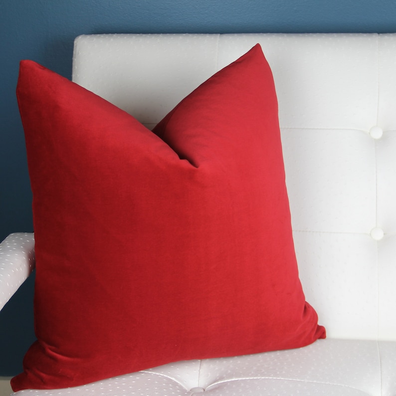 Red Velvet Pillow Cover Christmas Pillow Cover Holiday Etsy