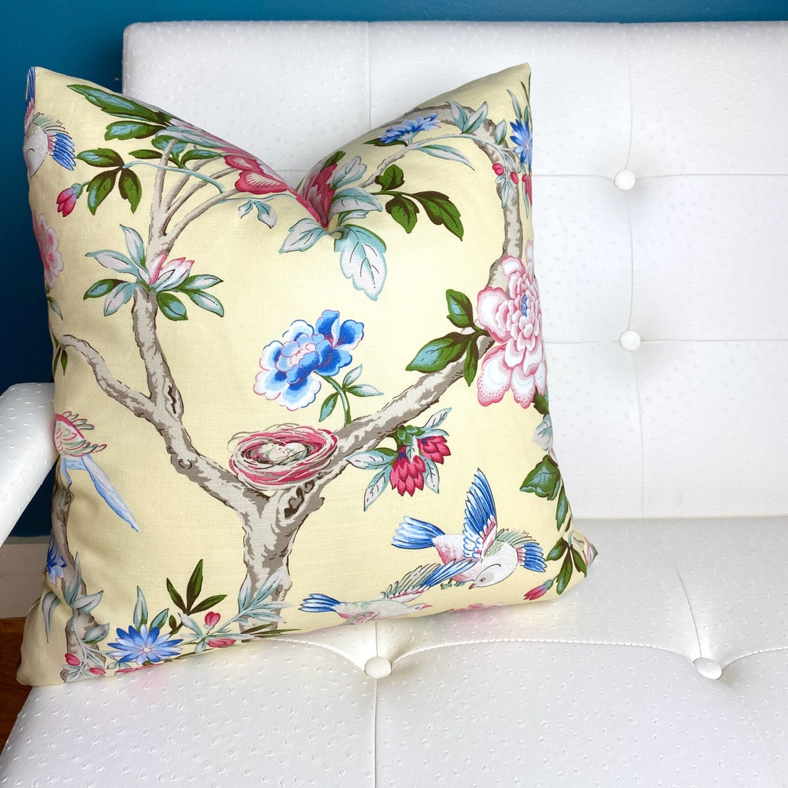 Yellow Floral Pillow Cover Grandmillennial Pillow Cover Etsy