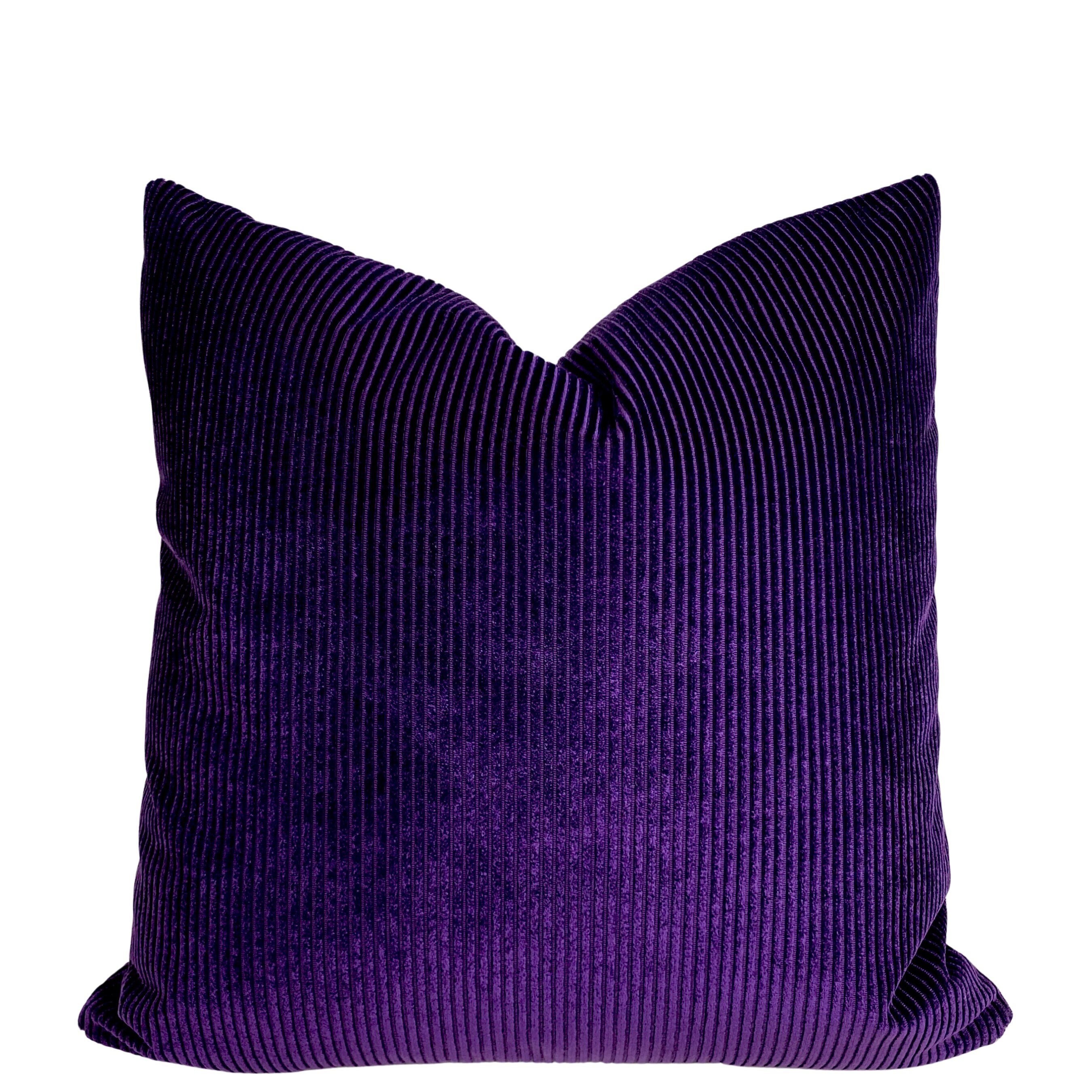 Soft Corduroy Striped Velvet Rectangle Decorative Throw Pillow Cusion For  Couch, 12 x 20, Violet Purple, 2 Pack