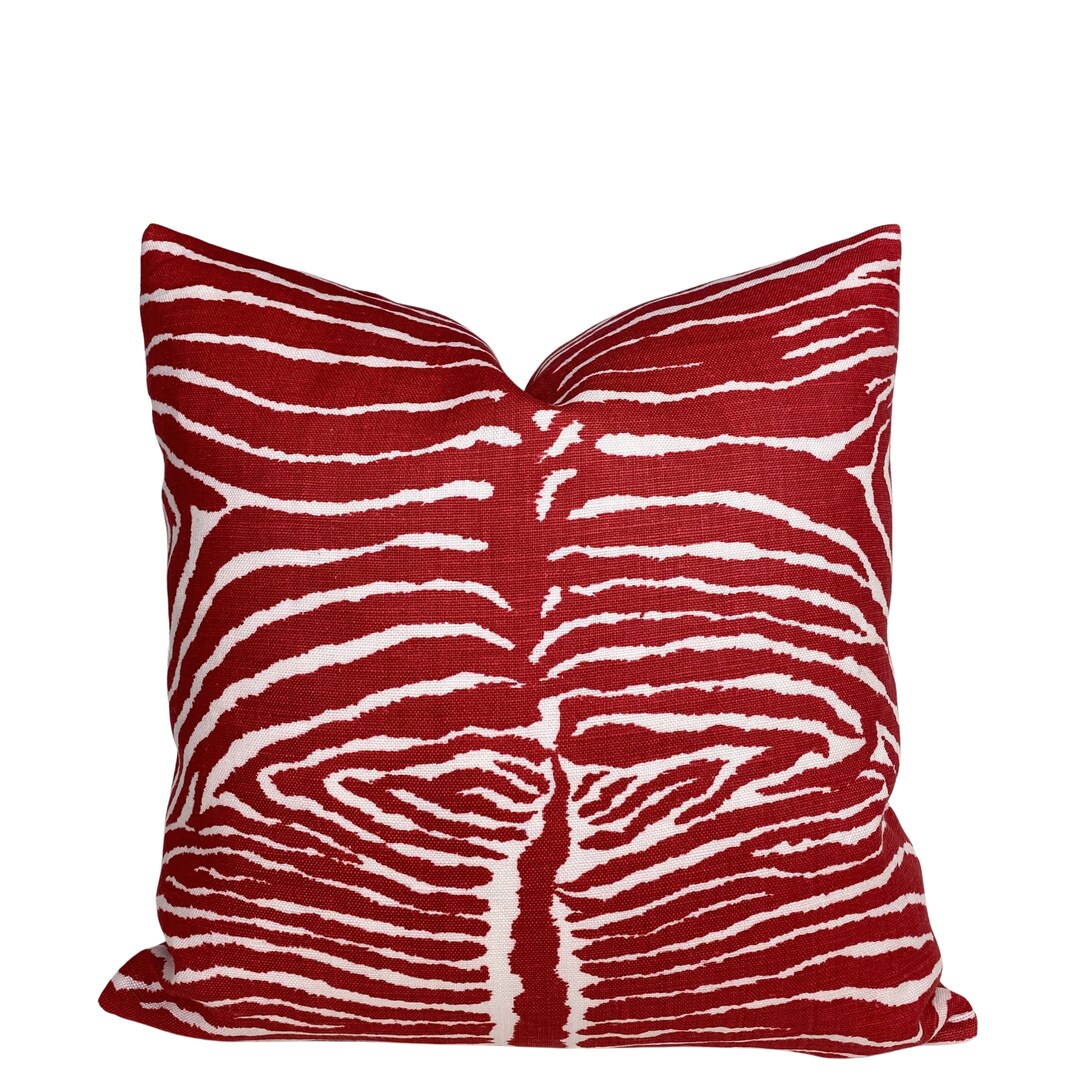 Le Zebre Pillow Cover BOTH SIDES Red Zebra Pillow Cover Etsy