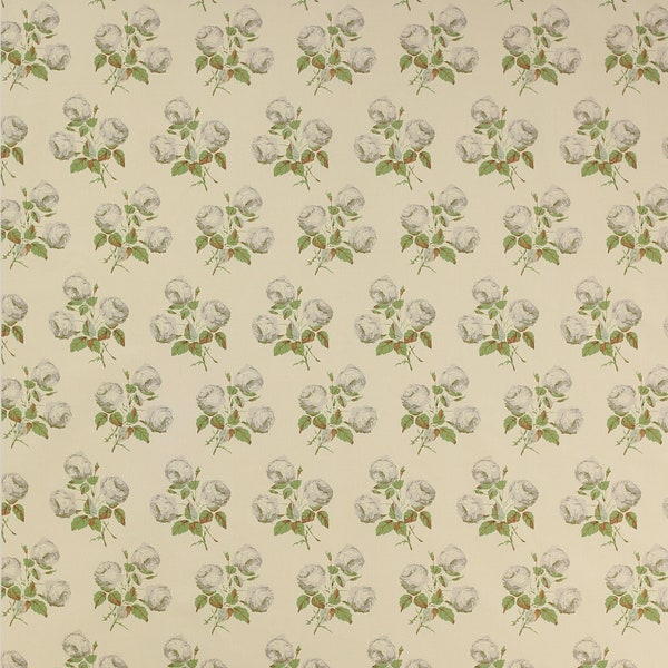 Bowood Union Fabric By the Yard - 2 YARD MINIMUM ORDER - Linen Blend - Floral Fabric - Designer - High End - Colefax Fowler - Grey Green