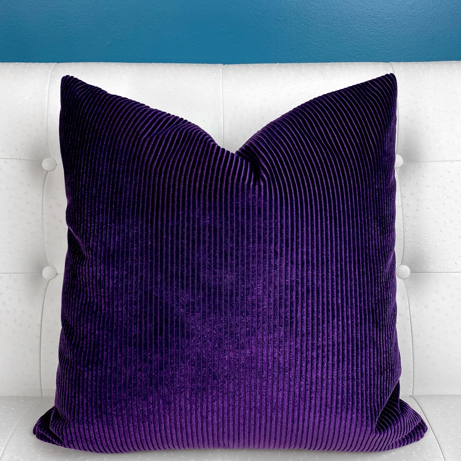 Dark Purple Velvet Pillow Cover Textured Velvet Pillow Cover Etsy
