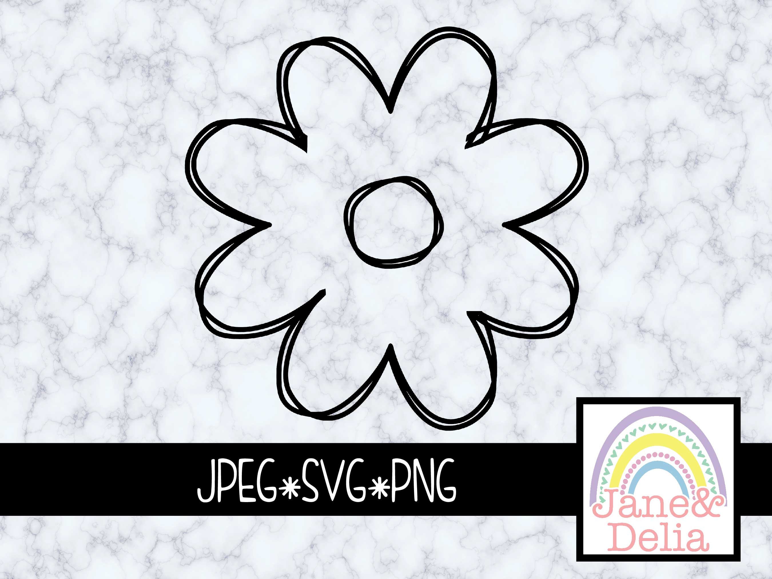 Daisy Doodle JPEG SVG PNG Digital File Spring Doodle Etsy