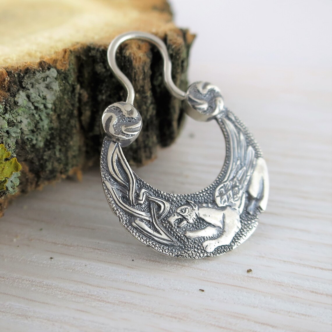 Single earring for men griffin vikings earring Etsy