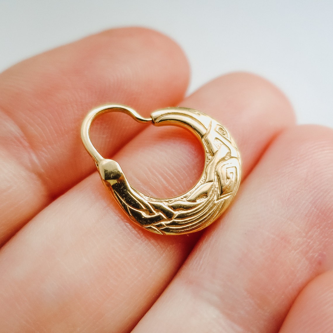 Mens Earrings Gold Viking Raven Corvus Small Hoop Earring Etsy