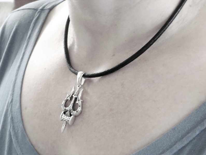 Trishula Pendant Sterling Silver. Yoga Jewelry Gift for Her. Etsy