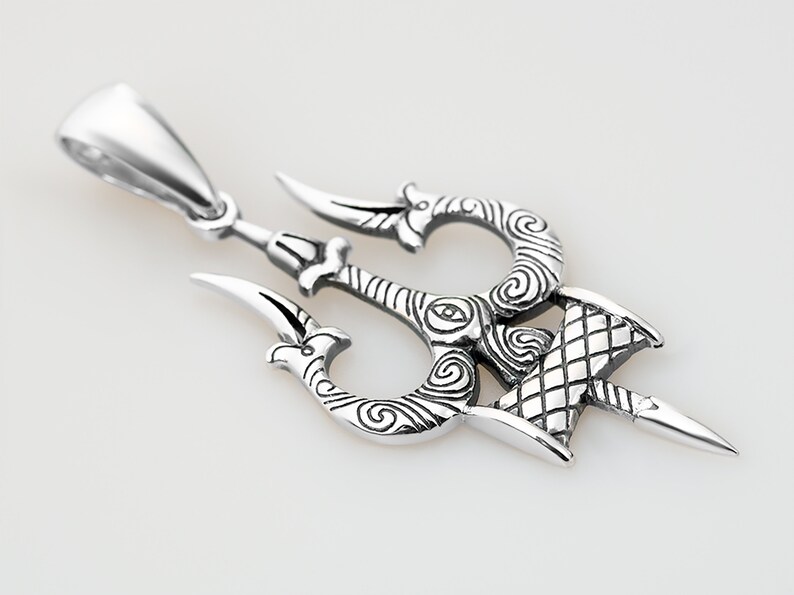 Trishula Pendant Sterling Silver. Yoga Jewelry Gift for Her. Etsy
