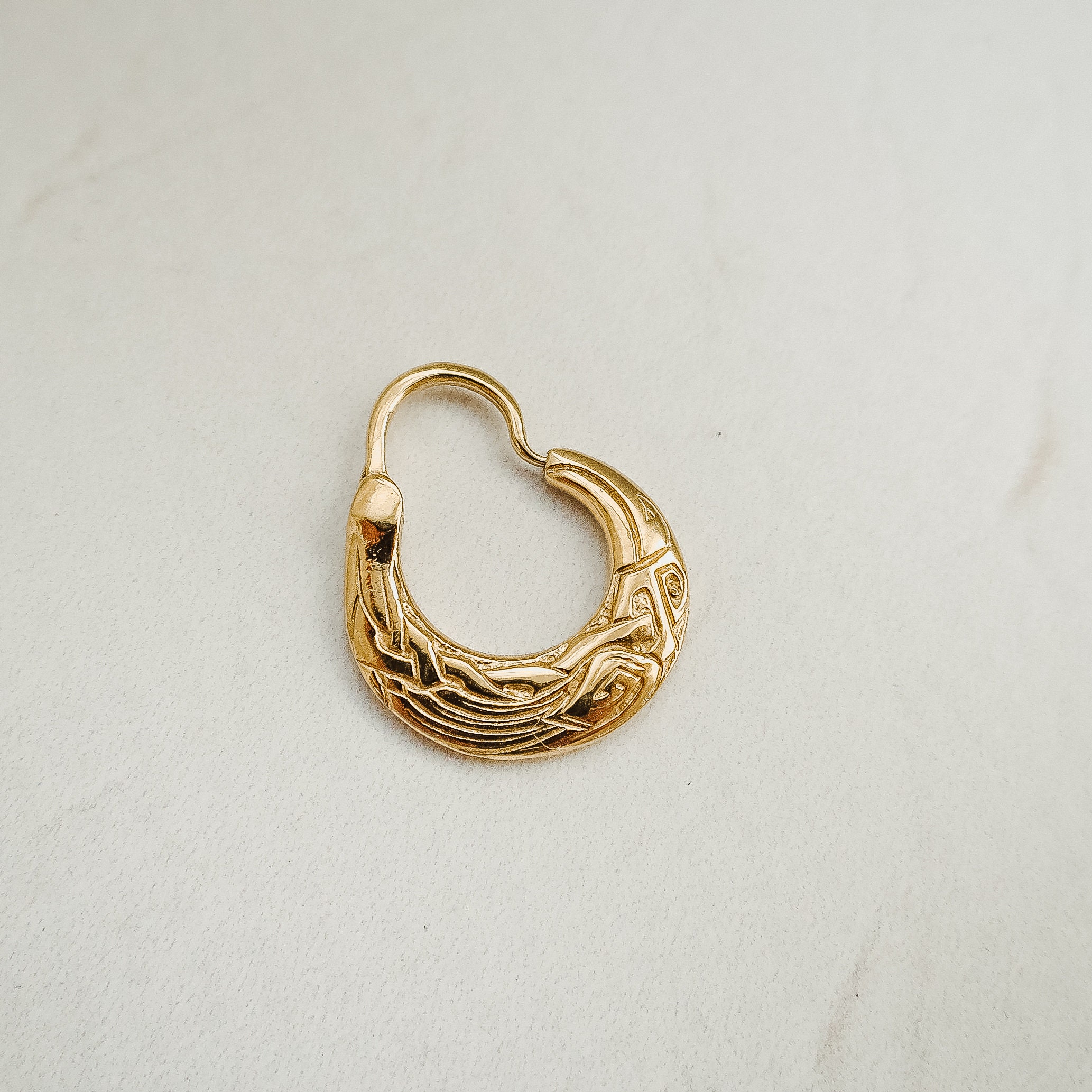 Mens earrings gold viking raven corvus small hoop earring Etsy