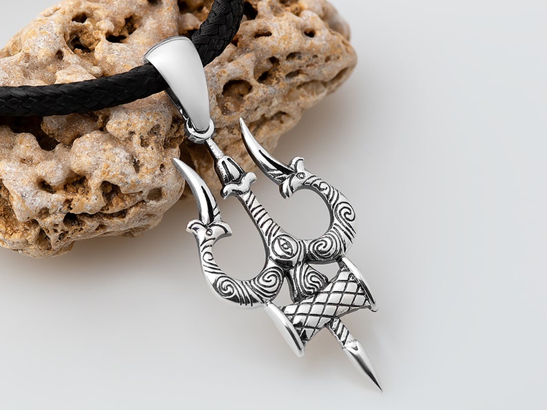Trishula Pendant Sterling Silver. Yoga Jewelry Gift for Her. Etsy