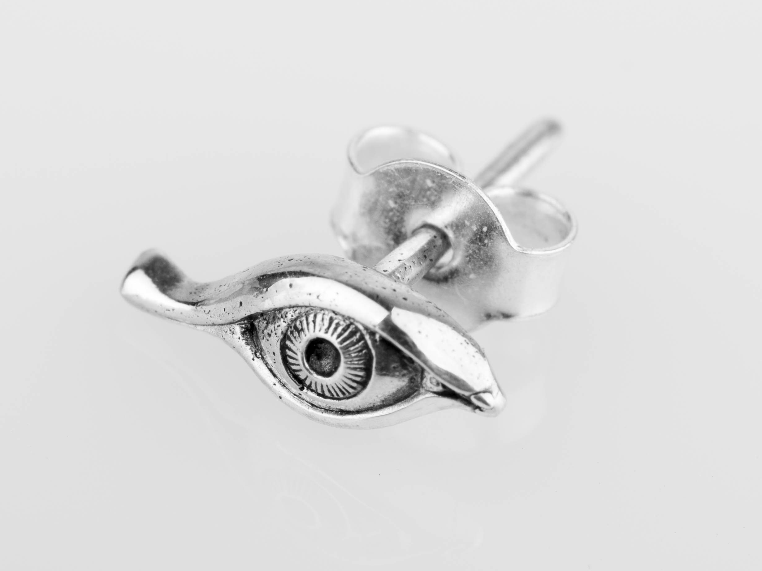 Evil eye earrings sterling silver small stud earrings unisex Etsy