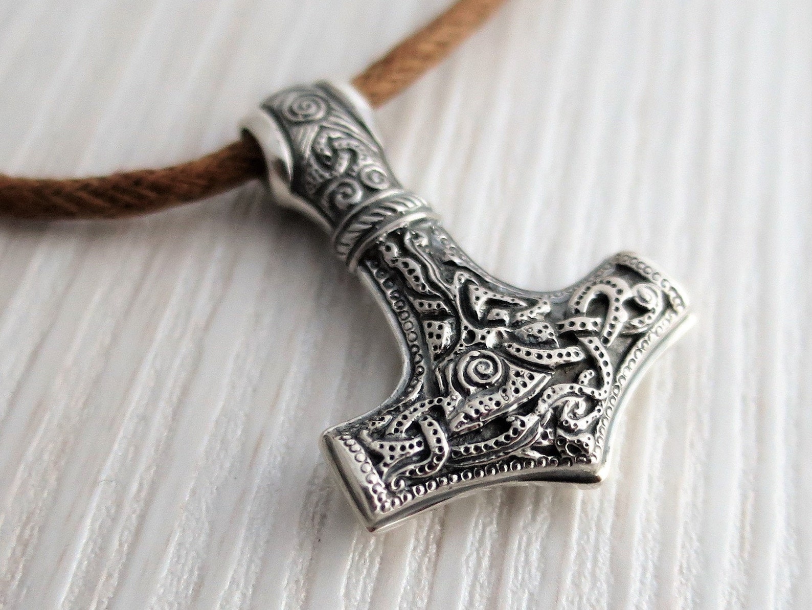 Mjolnir Pendant sterling silver Viking Scandinavian jewelry Etsy
