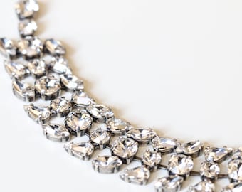 SALE Antique Silver Bridal Bracelet, Bridal jewelry, Wedding jewelry, Swarovski Crystal, Wedding accessories, Bridesmaid