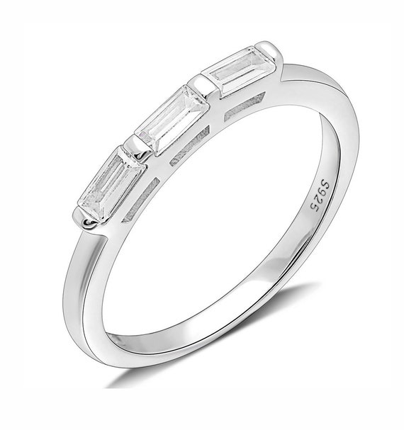 Ginger Lyne Collection Le Bella 1.25 CT Sterling Silver 5 Stone Anniversary Band Wedding Ring
