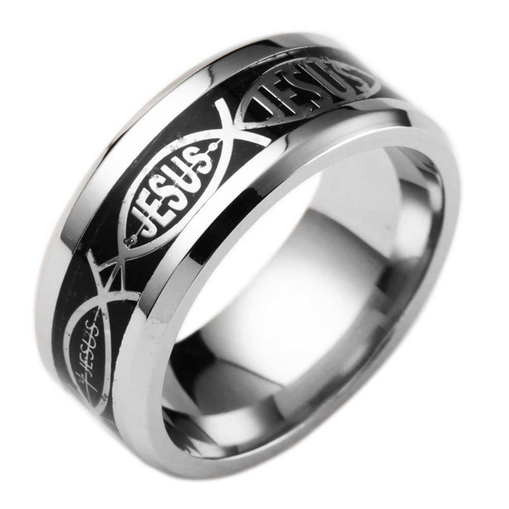 SHJSSR001 Black Stainless Steel Ring Men/'s Black Wedding Band Men/'s Personalized Stainless Steel Wedding Band 8mm Stainless Steel Ring