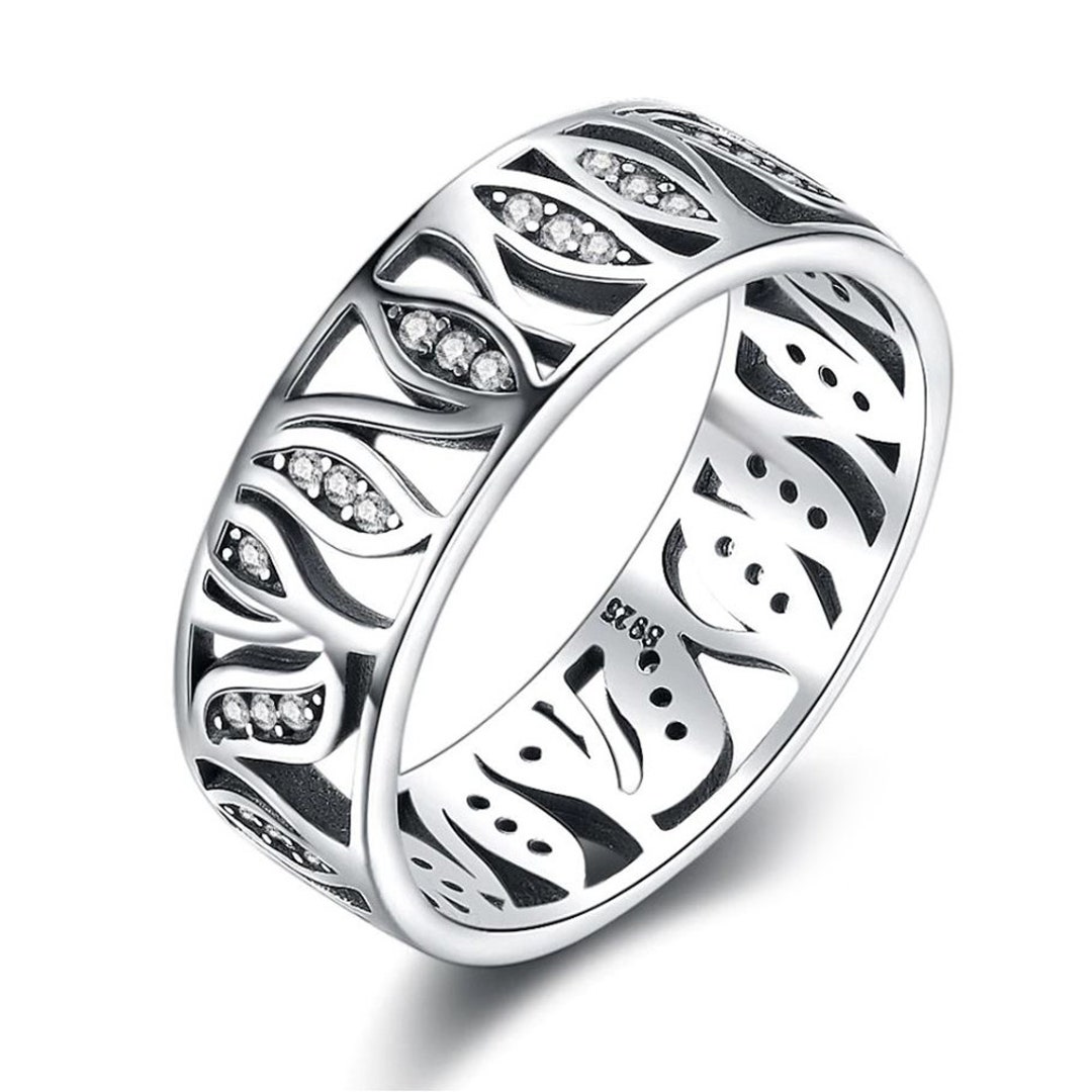 Wendy Eternity Wedding Band Ring Sterling Silver Cz Womens - Etsy