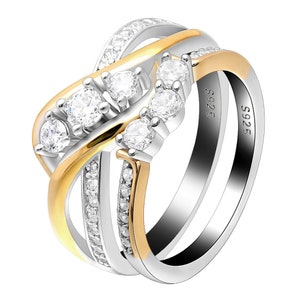 Sasha Champagne Bridal Engagement Wedding Ring Band Set Ginger Lyne Collection Sasha Champagne Bridal Engagement Wedding Ring Band Set Ginger Lyne Collection