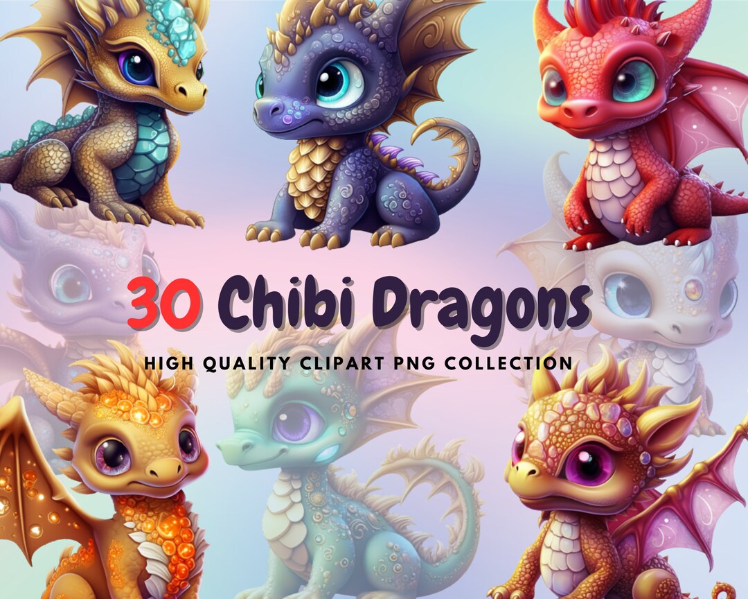 Cute Funny Baby Dragon Clipart  Magic Graphic by hygge.artstudio ·  Creative Fabrica