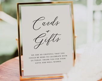 CALLI | Cards And Gifts Sign, Wedding Gift Table Sign, Wedding Signs, Wedding Signage, Wedding Reception Signs, Cards And Gifts Template