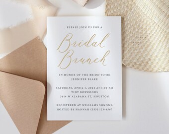 CALLI | Bridal Brunch Invitation, Minimal Bridal Brunch Invite, Customizable Bridal Shower Invitation, Bridal Shower Brunch Invitation