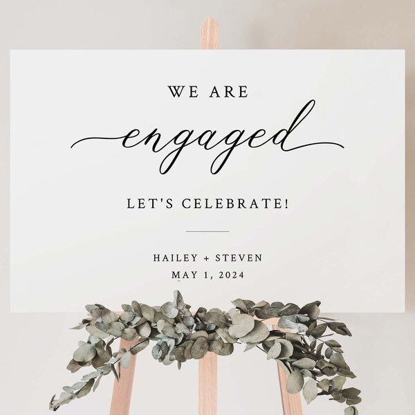 CALLI | Engagement Party Welcome Sign, Engagement Sign, Welcome to Our Engagement, Engagement Decorations, Minimalist Modern Engagement Sign