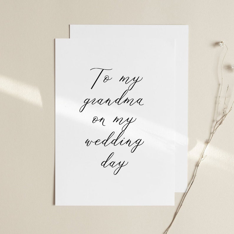 To My Grandmother On My Wedding Day, Grandma Wedding Card, Weddi To My Grandmother On My Wedding Day, Grandma Wedding Card, Weddi