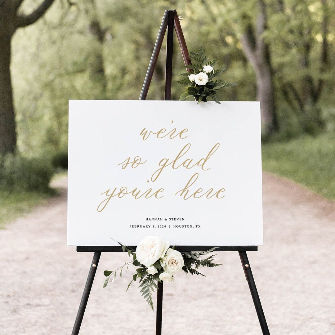 Welcome Calli CALLI We're so Glad You're Here, Modern Wedding Welcome Sign Template ...