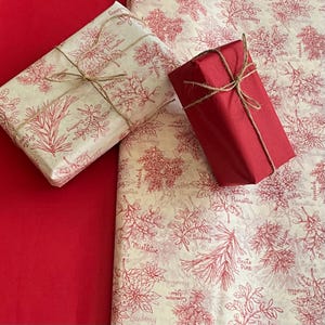 Carta velina natalizia con decorazioni invernali e carta da regalo rossa semplice, confezione mista, fogli di lusso ecologici, riciclabili per artigianato, cesti regalo, confezioni regalo