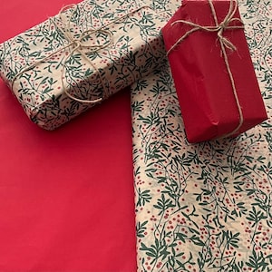 Weihnachten Seidenpapier Happy Holly Days & Plain Red Mixed Pack Luxus Blätter Eco Geschenkverpackung recyclebar für Kunsthandwerk, Körbe, Verpackung
